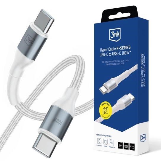 3mk kabel Hyper Cable N-SERIES C to C 1m 20V/5A 100W White / Black