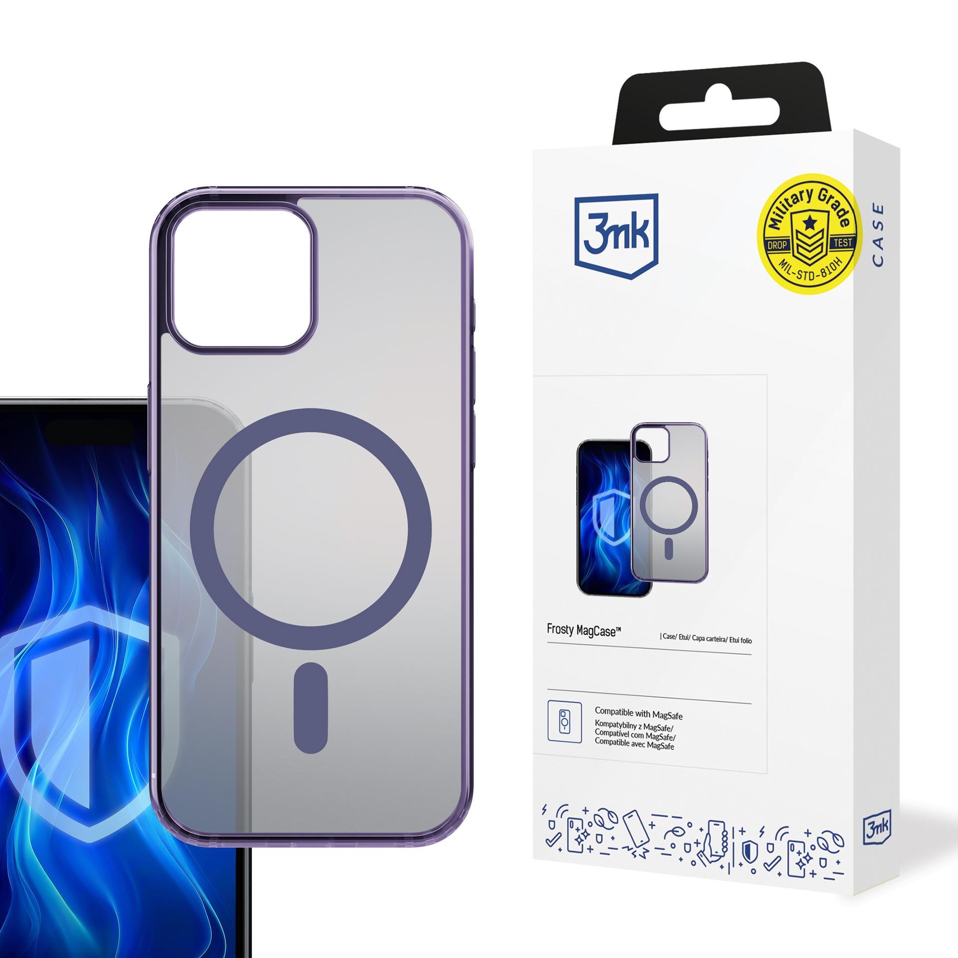3mk ochranný kryt Frosty MagCase Purple pro Apple iPhone 14