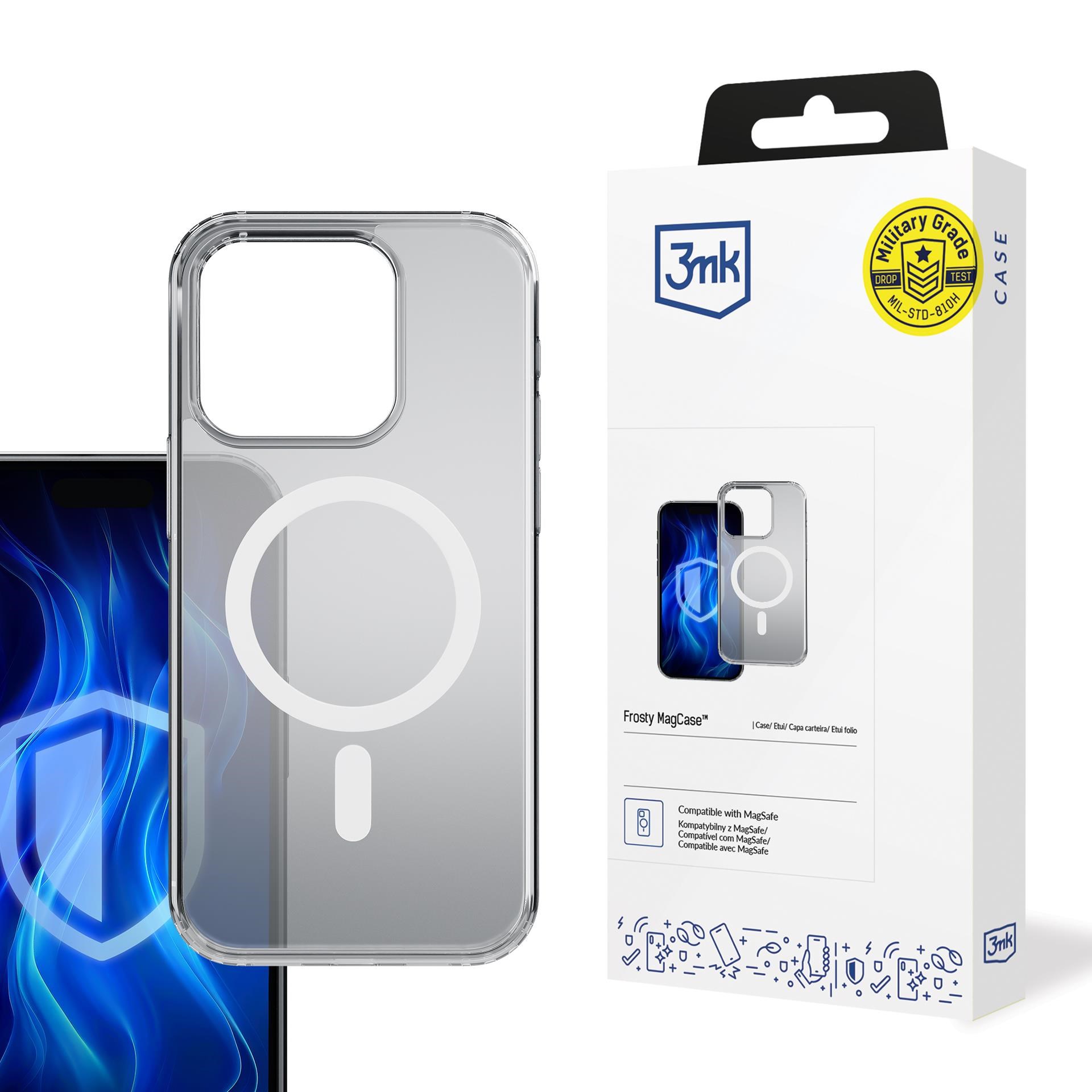 3mk ochranný kryt Frosty MagCase White pro Apple iPhone 15 Pro