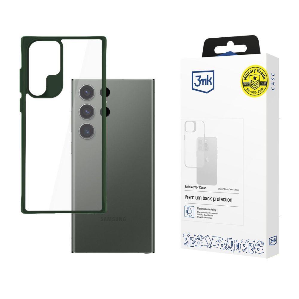 3mk ochranný kryt Satin Armor Case+ Green pro Samsung Galaxy S24 Ultra