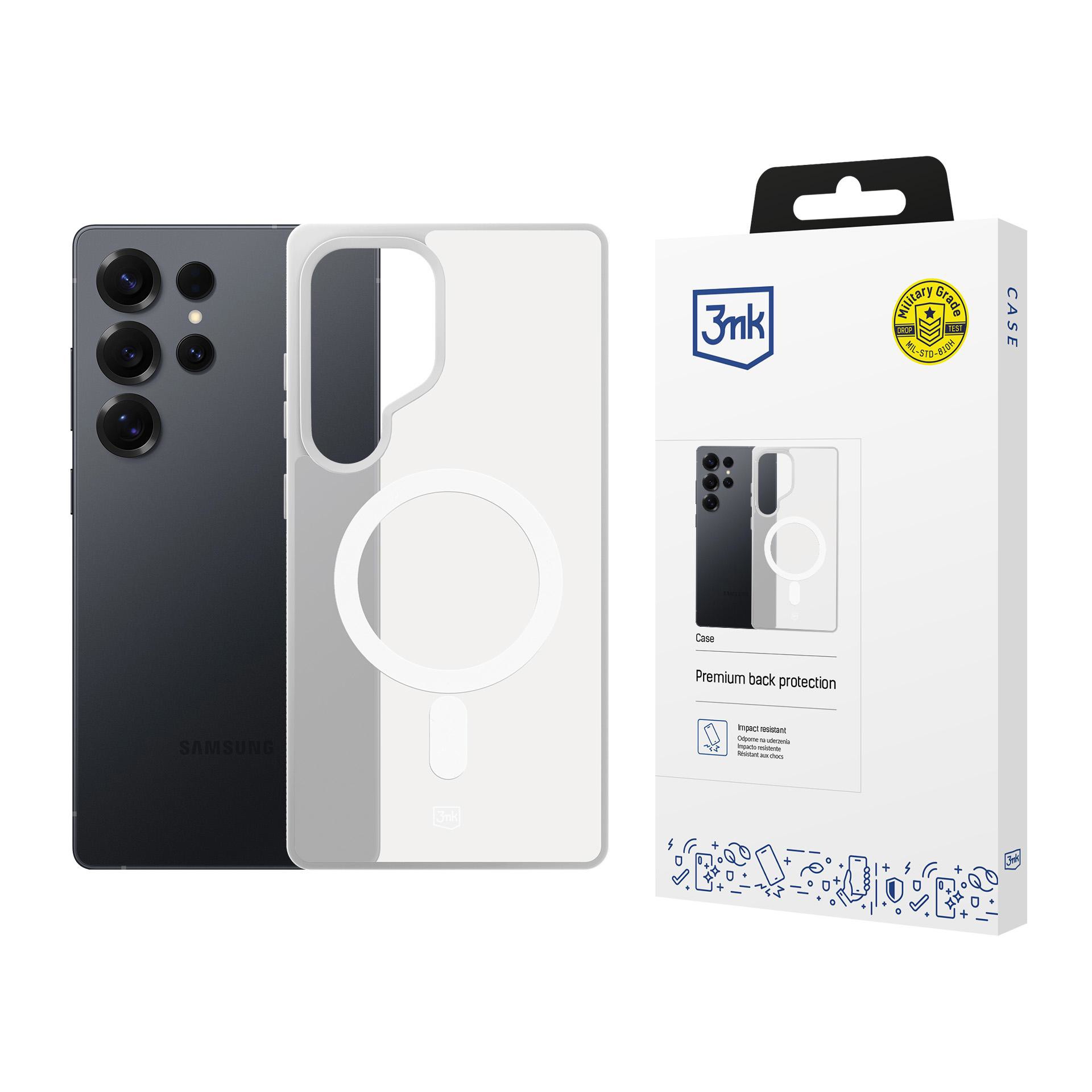 3mk ochranný kryt Smoke MagCase White pro Samsung Galaxy S25 Ultra