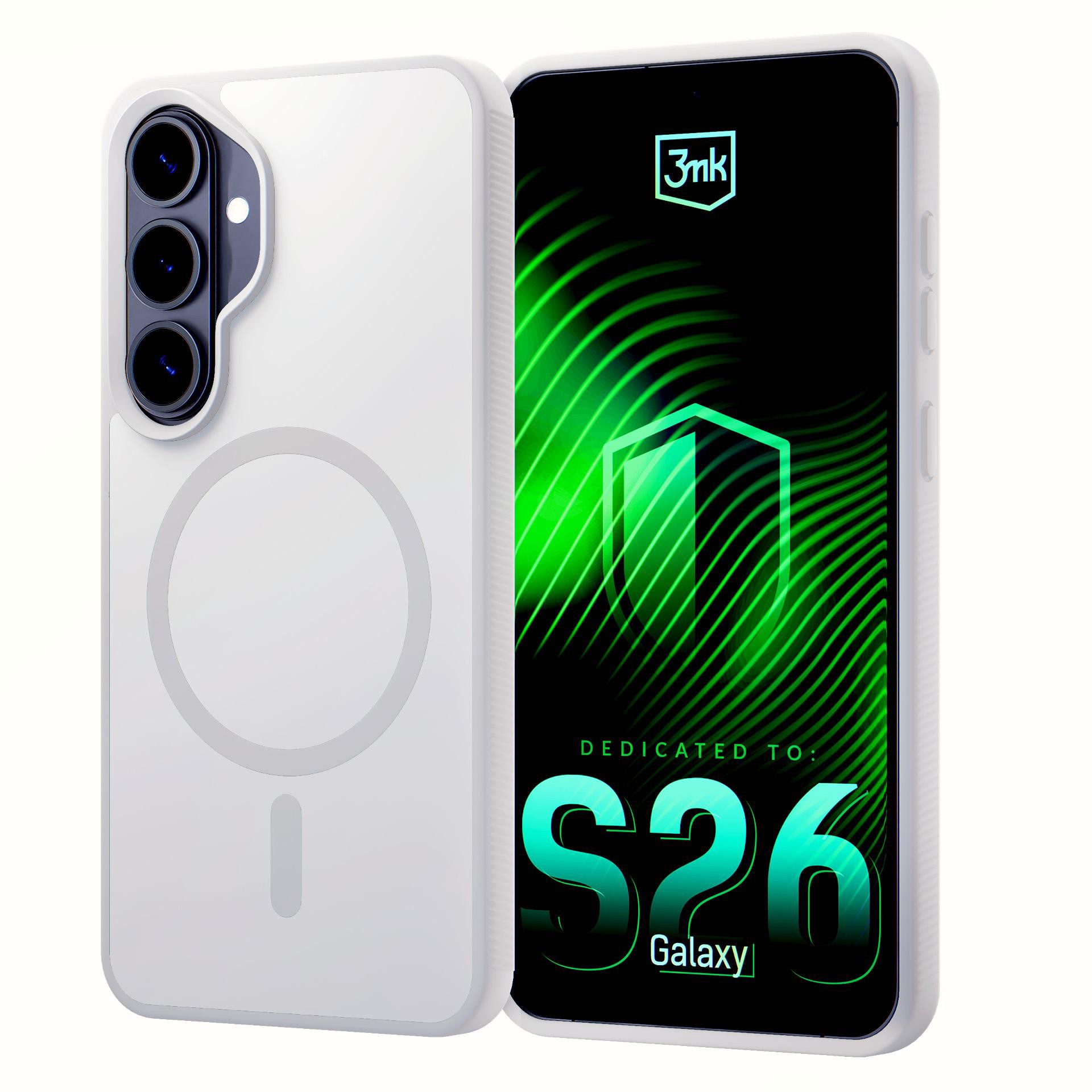 3mk ochranný kryt Smoke MagCase White pro Samsung Galaxy S26