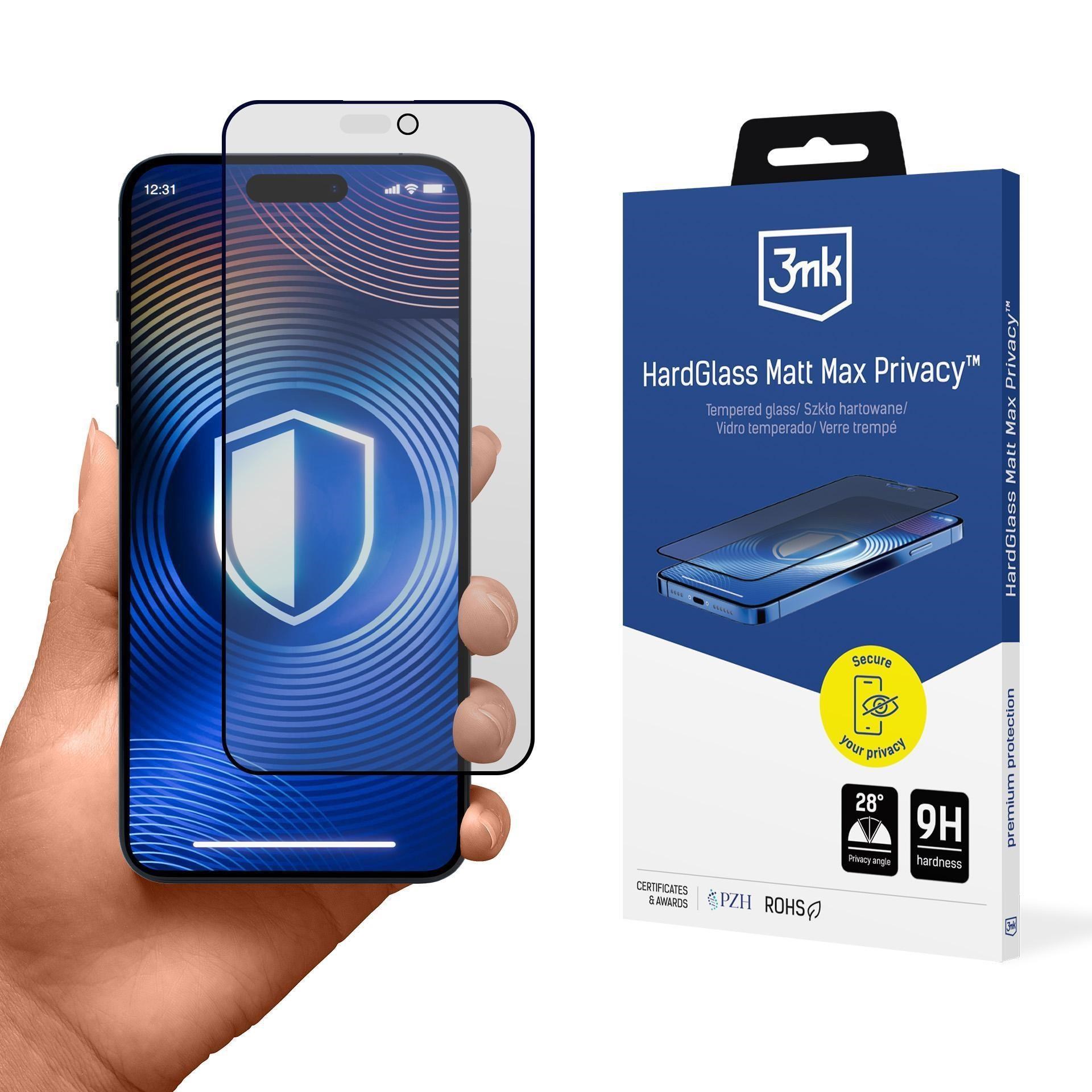 3mk tvrzené sklo HardGlass Matt Max Privacy pro Apple iPhone 13/13 Pro/14