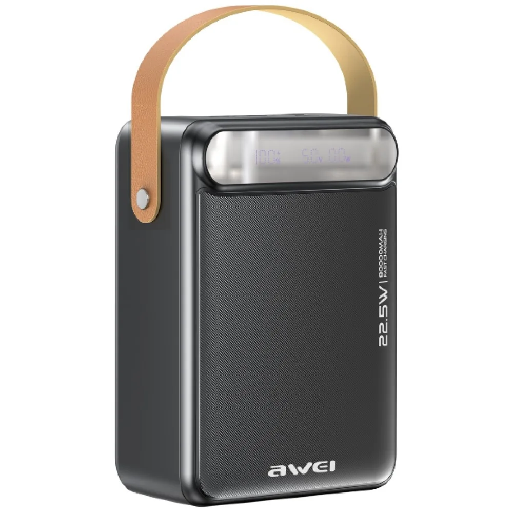 AWEI P102K 80000mAh Powerbank 22.5W PD 2xUSB-C 3xUSB-A black