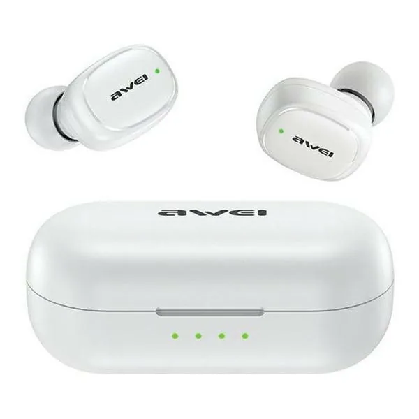 Sluchátka AWEI T13 Pro Bluetooth 5.1 TWS  + docking station white