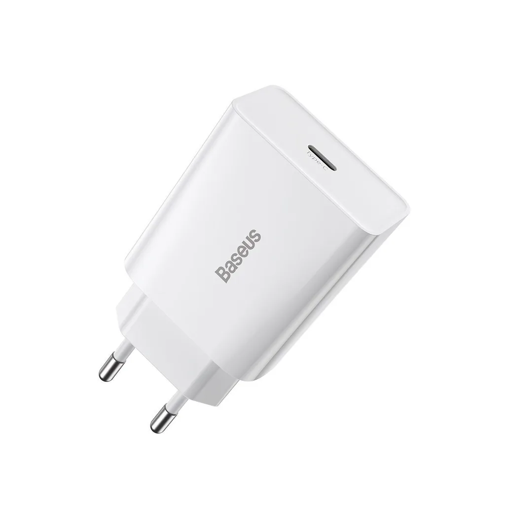 Síťová nabíječka Baseus Speed Mini Quick Charger, USB-C, PD, 3A, 20W (white)