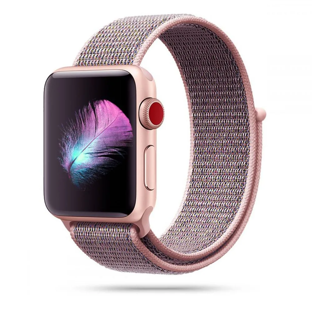 Kryt Belt Tech-Protect Nylon Apple Watch 4/5/6/7/SE/8/9/10 40/41/42mm Pink Sand
