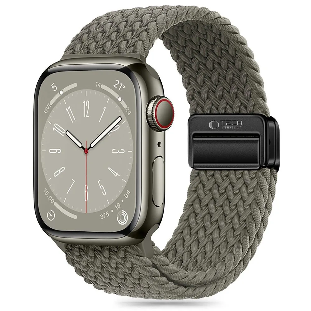 Kryt Belt Tech-Protect Nylonmag Apple Watch 4/5/6/7/8/9/SE/Ultra 1/2 42/44/45/49mm Olive Grey
