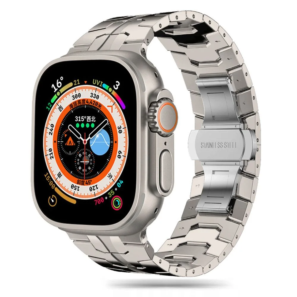 Kryt Belt Tech-Protect Stainless Line Apple Watch 4/5/6/7/8/9/SE/Ultra 1/2 42/44/45/49mm titanium