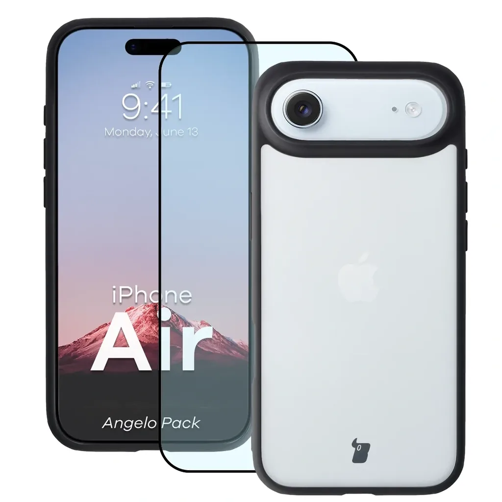 Kryt Bizon Angelo Pack Apple iPhone Air, smoked with a black frame