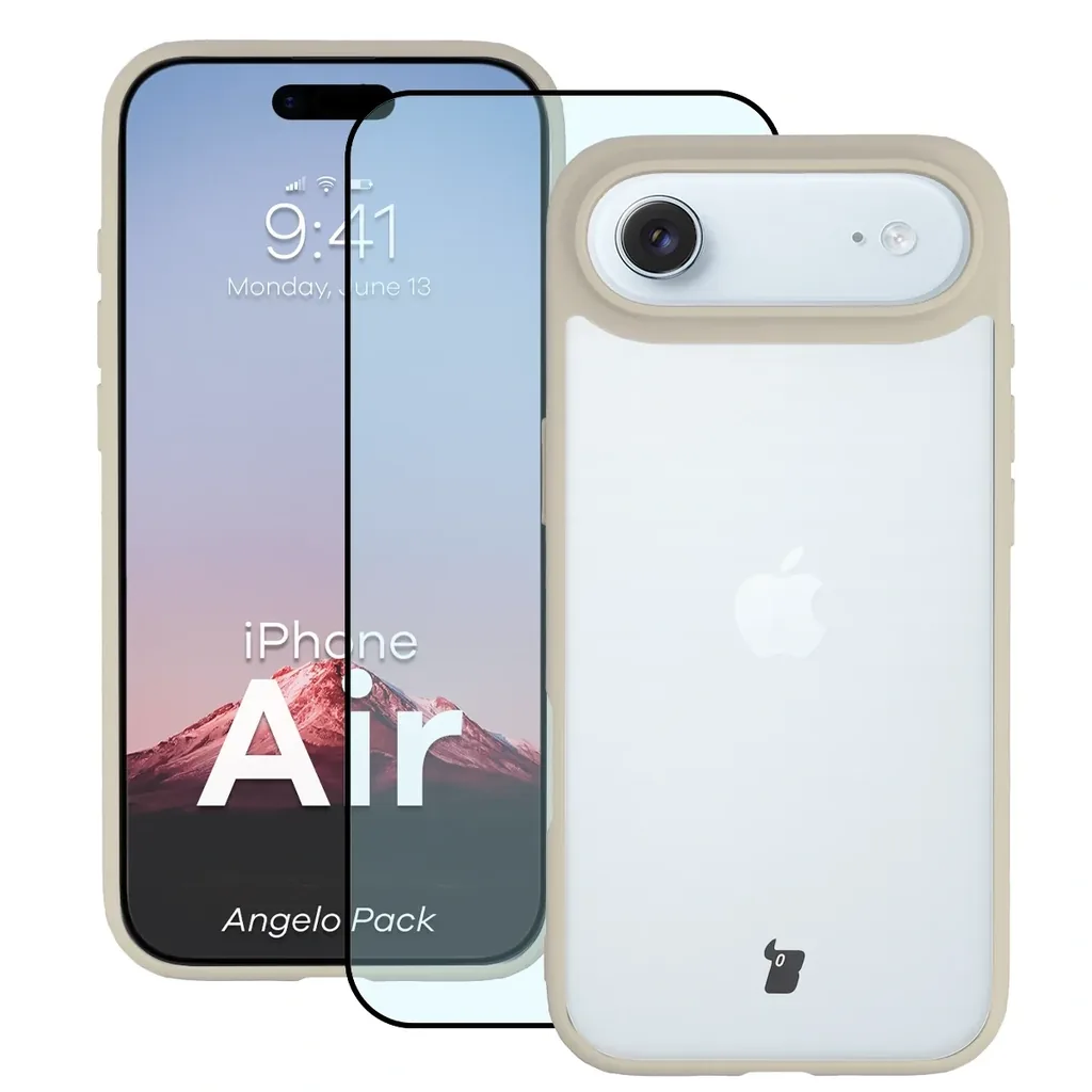 Kryt Bizon Angelo Pack Apple iPhone Air, smoky with a beige frame