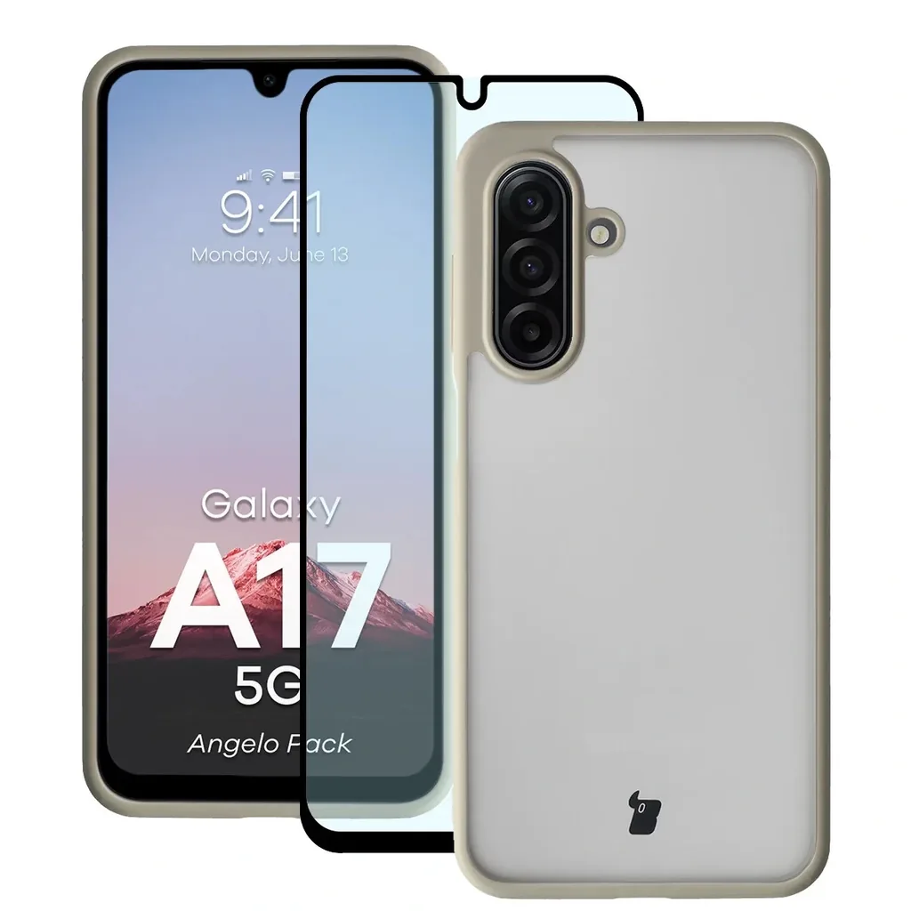 Kryt Bizon Angelo Pack Samsung Galaxy A17 5G, smoky with a beige frame