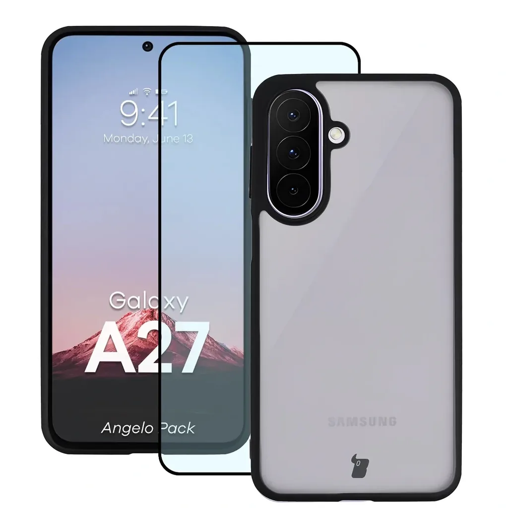 Kryt Bizon Angelo Pack Samsung Galaxy A27 5G, smoked with a black frame