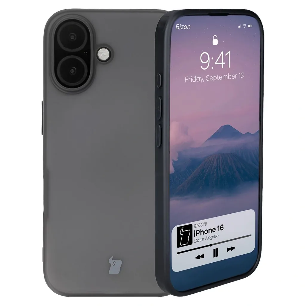 Kryt Bizon Case Angelo Apple iPhone 16 smoky with a black frame
