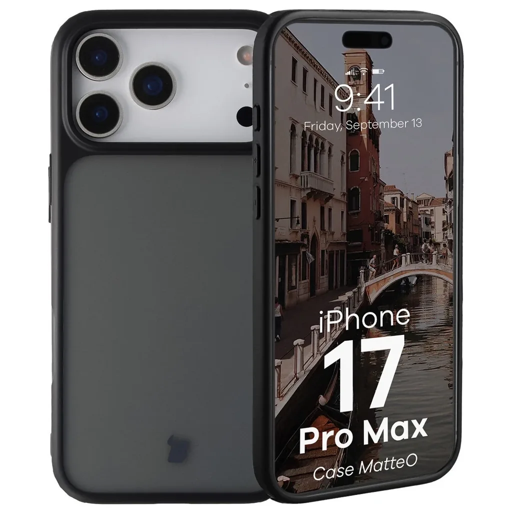 Kryt Bizon Case Angelo Apple iPhone 17 Pro Max smoked with a black frame