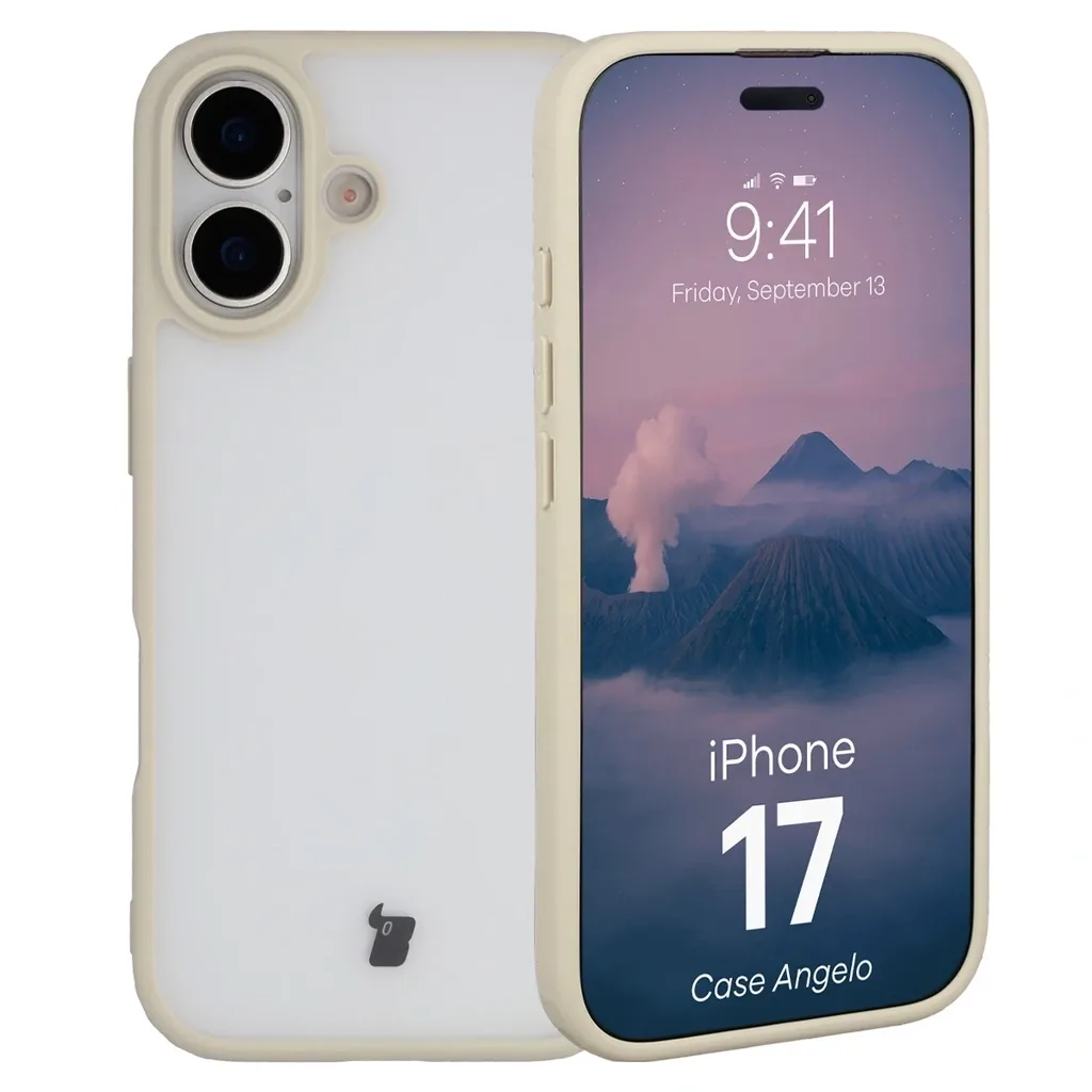 Kryt Bizon Case Angelo Apple iPhone 17 semi-transparent with a beige frame