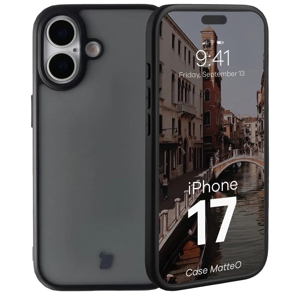 Kryt Bizon Case Angelo Apple iPhone 17 smoked with a black frame
