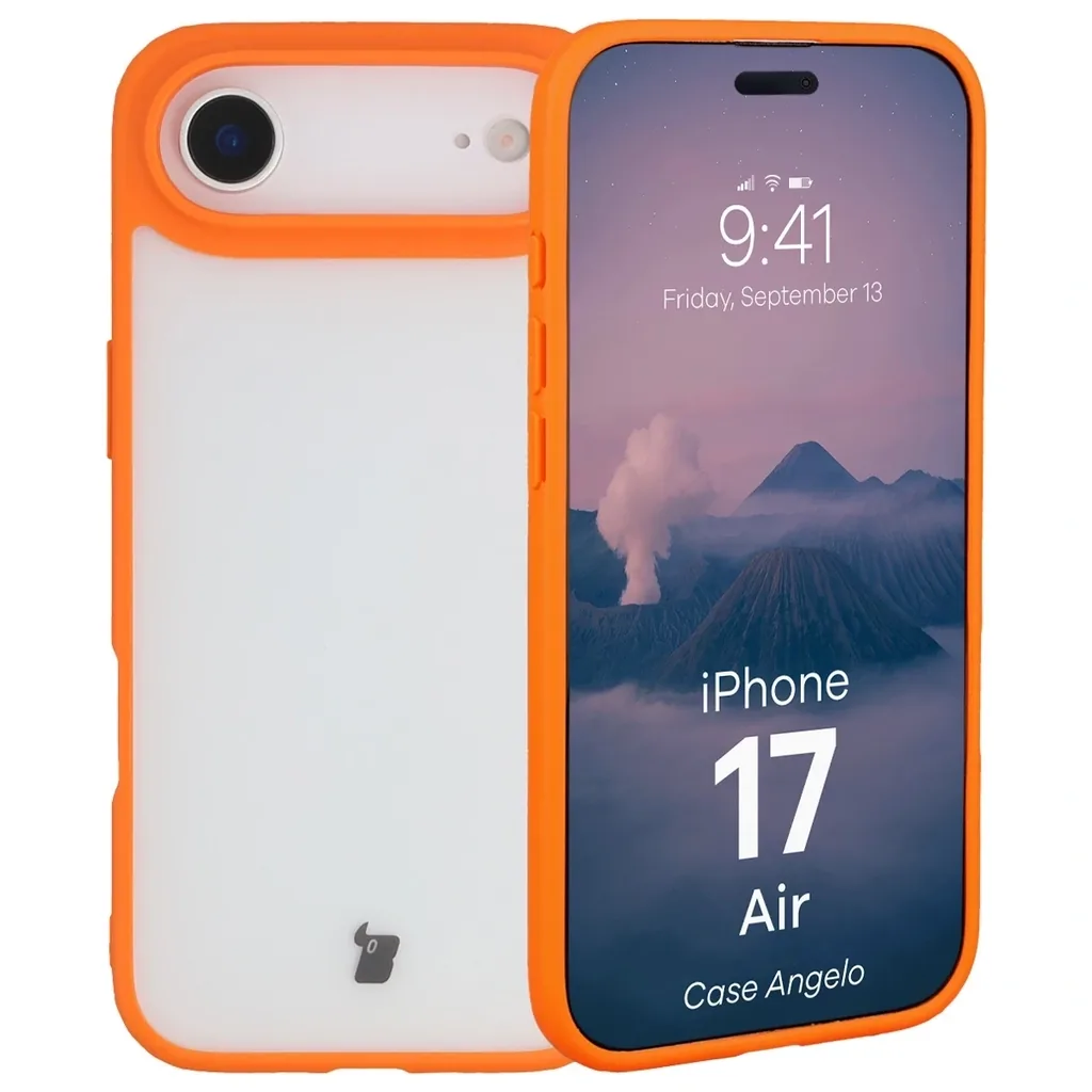Kryt Bizon Case Angelo Apple iPhone Air semi-transparent with an orange frame
