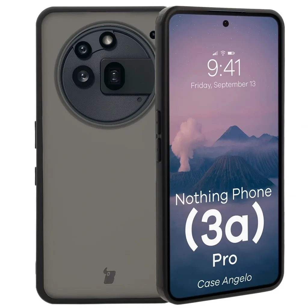 Kryt Bizon Case Angelo do Nothing Phone (3a) Pro smoky with a black frame