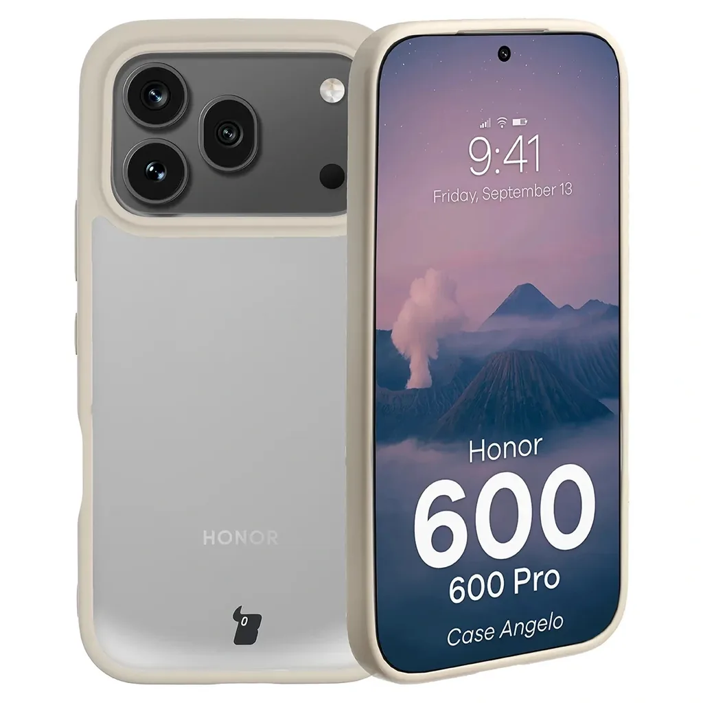Kryt Bizon Case Angelo Honor 600 5G / 600 Pro 5G, semi-transparent with a beige frame