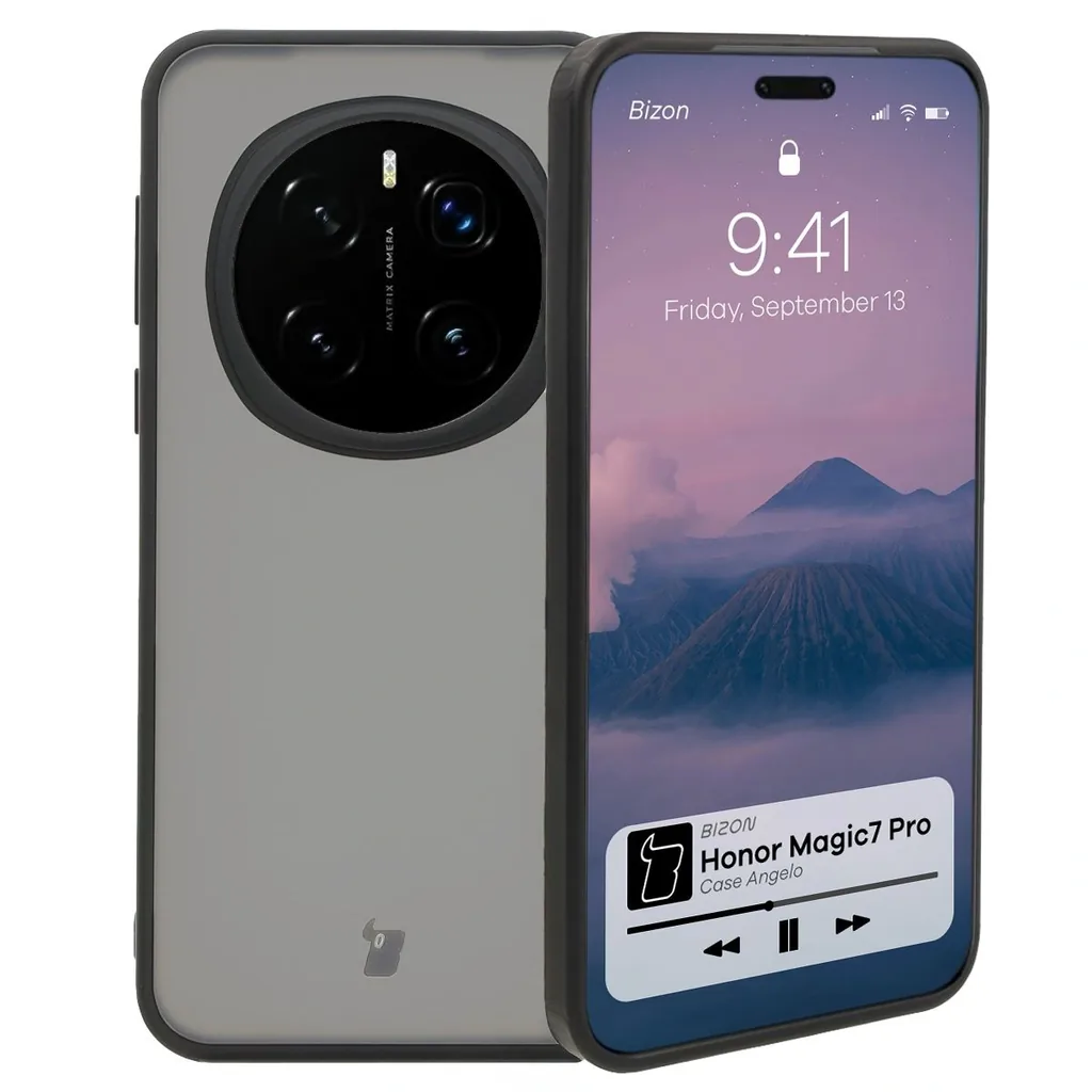 Kryt Bizon Case Angelo Honor Magic7 Pro smoky with a black frame