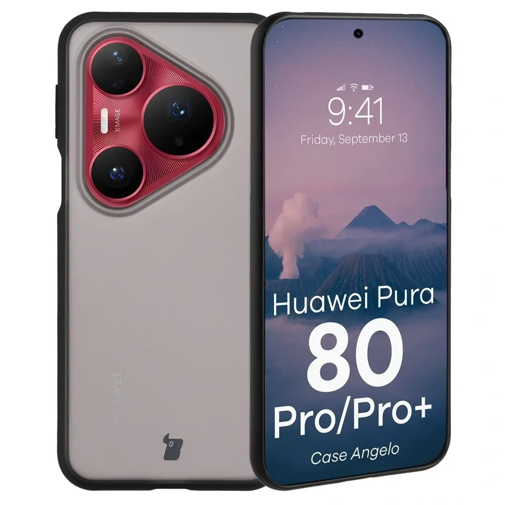 Kryt Bizon Case Angelo Huawei Pura 80 Pro / Pro Plus smoked with a black frame