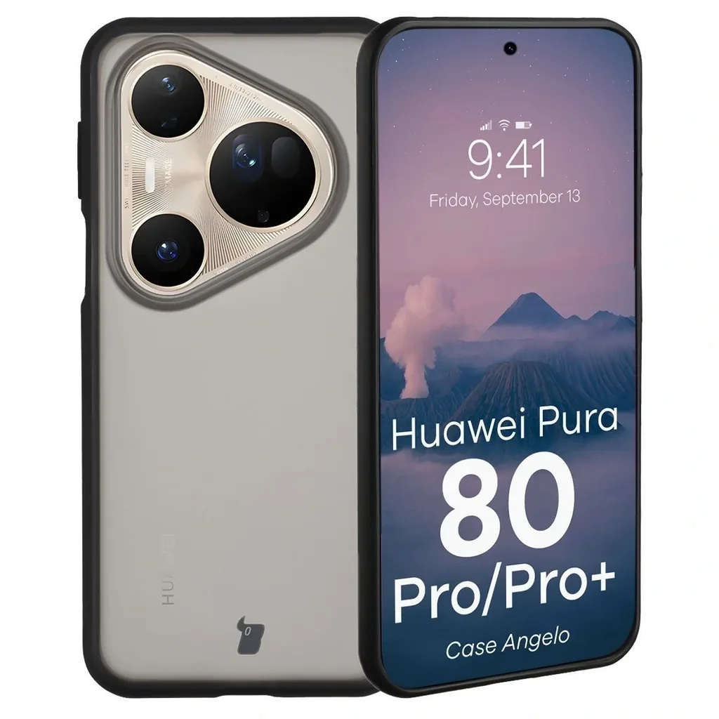 Kryt Bizon Case Angelo Huawei Pura 80 Ultra smoked with a black frame
