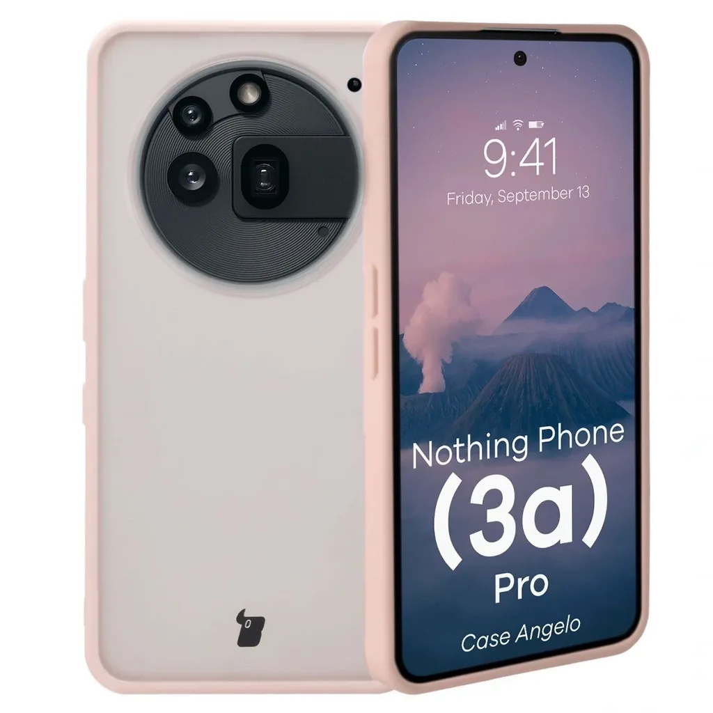 Kryt Bizon Case Angelo Nothing Phone (3a) Pro translucent with a pink frame
