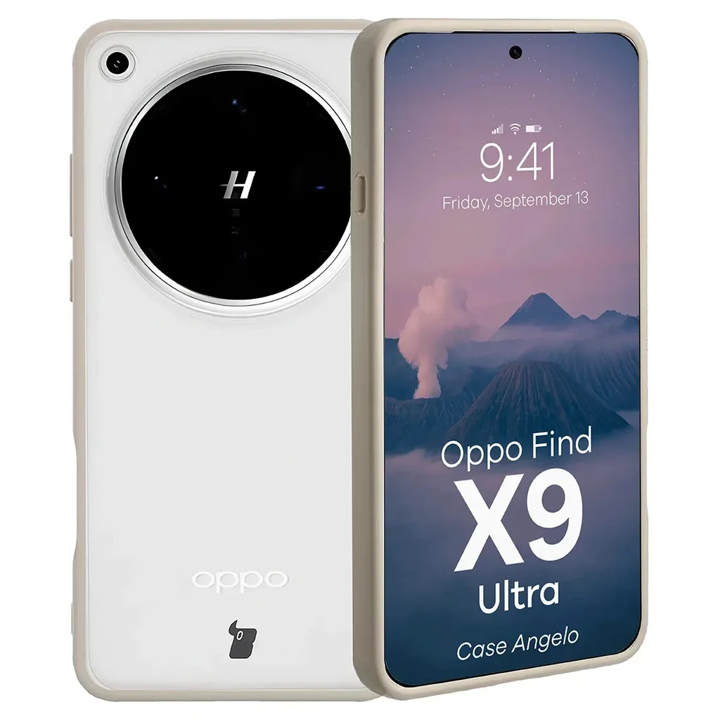 Kryt Bizon Case Angelo Oppo Find X9 Ultra, semi-transparent with a beige frame