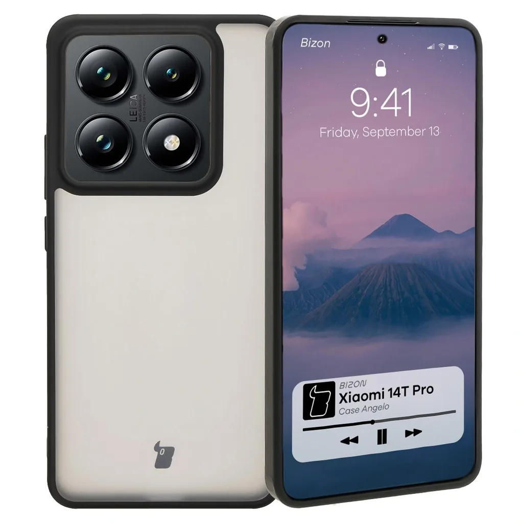 Kryt Bizon Case Angelo Xiaomi 14T Pro smoky with a black frame