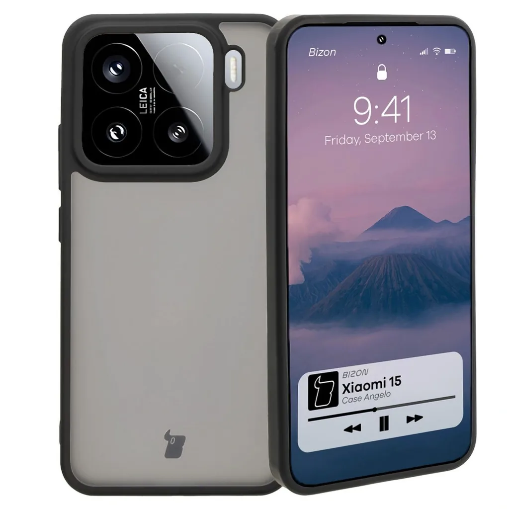 Kryt Bizon Case Angelo Xiaomi 15 tinted with a black frame