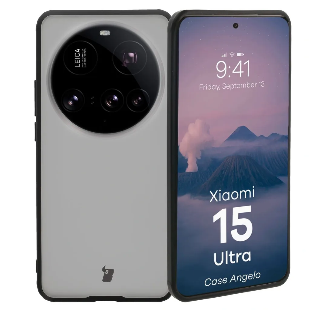 Kryt Bizon Case Angelo Xiaomi 15 Ultra smoky with a black frame