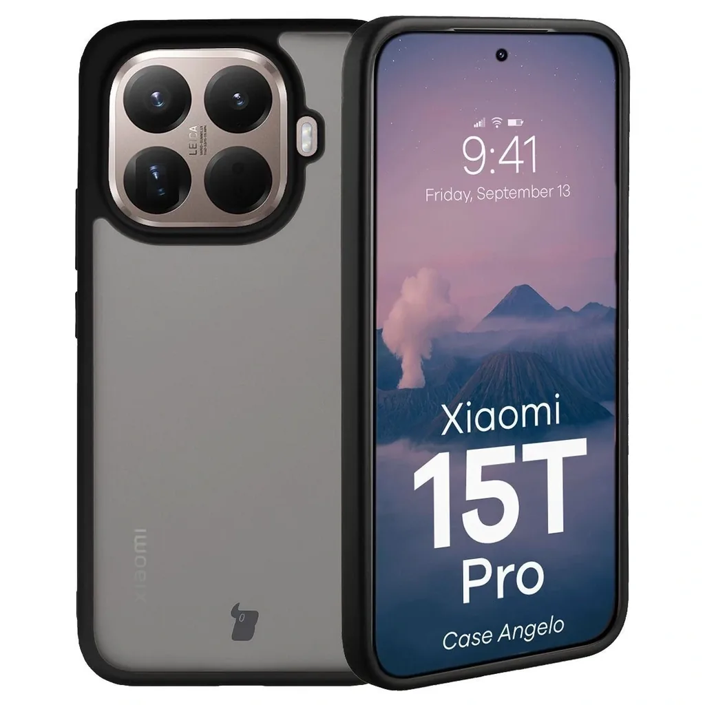 Kryt Bizon Case Angelo Xiaomi 15T Pro smoked with a black frame
