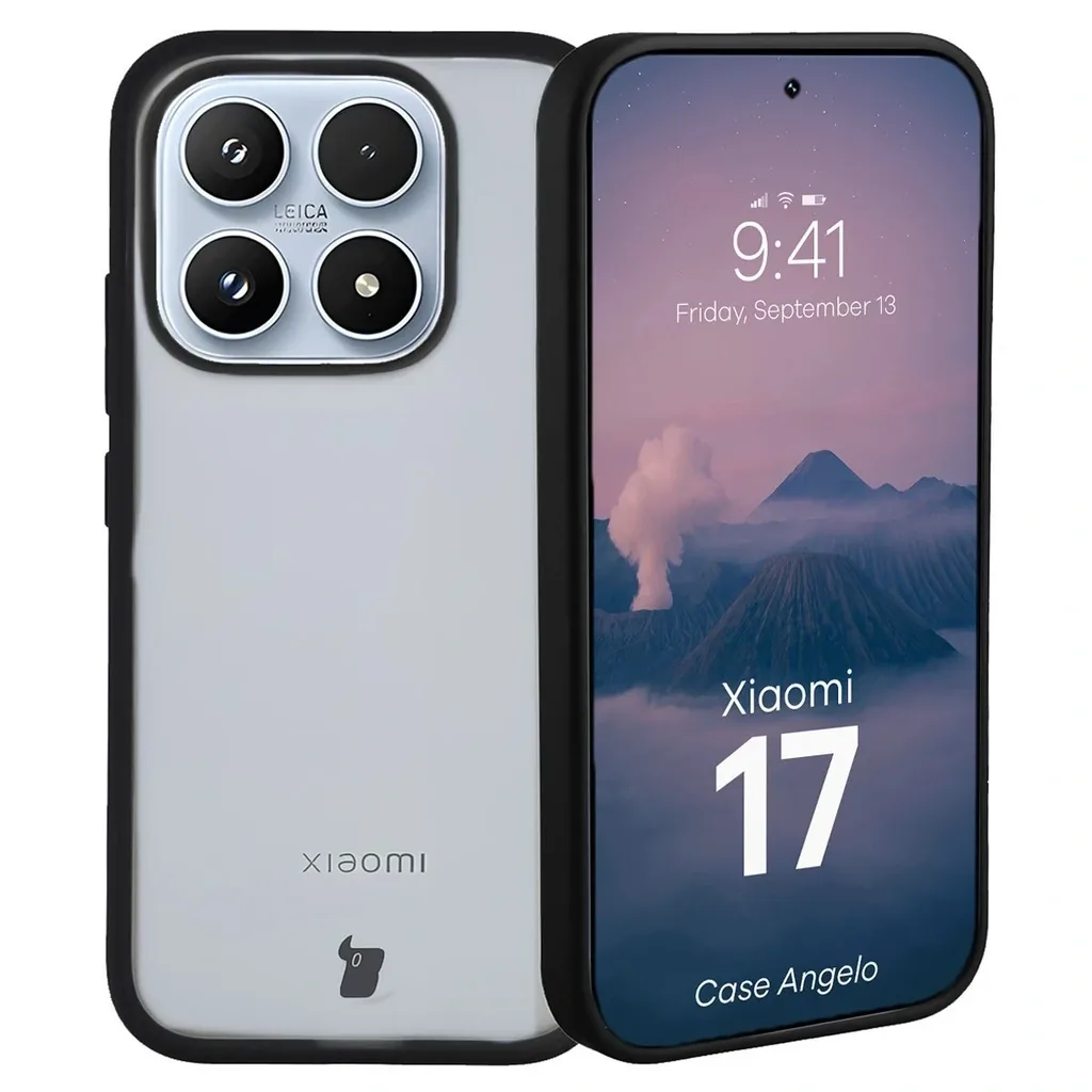 Kryt Bizon Case Angelo Xiaomi 17 smoked with a black frame