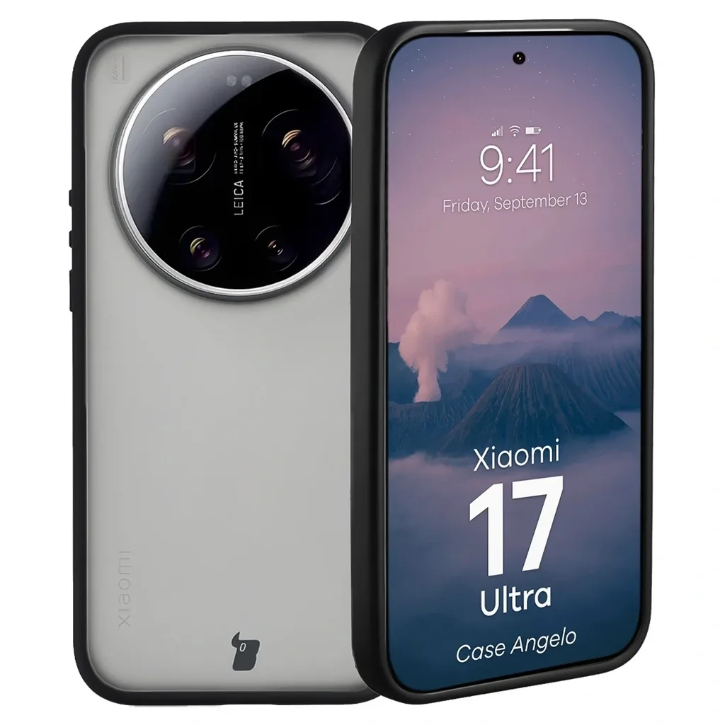 Kryt Bizon Case Angelo Xiaomi 17 Ultra smoked with a black frame