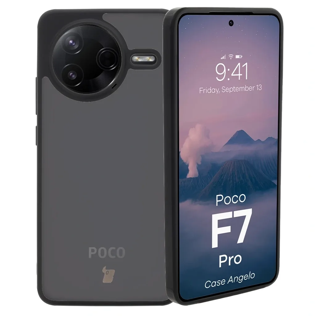 Kryt Bizon Case Angelo Xiaomi Poco F7 Pro smoked with a black frame