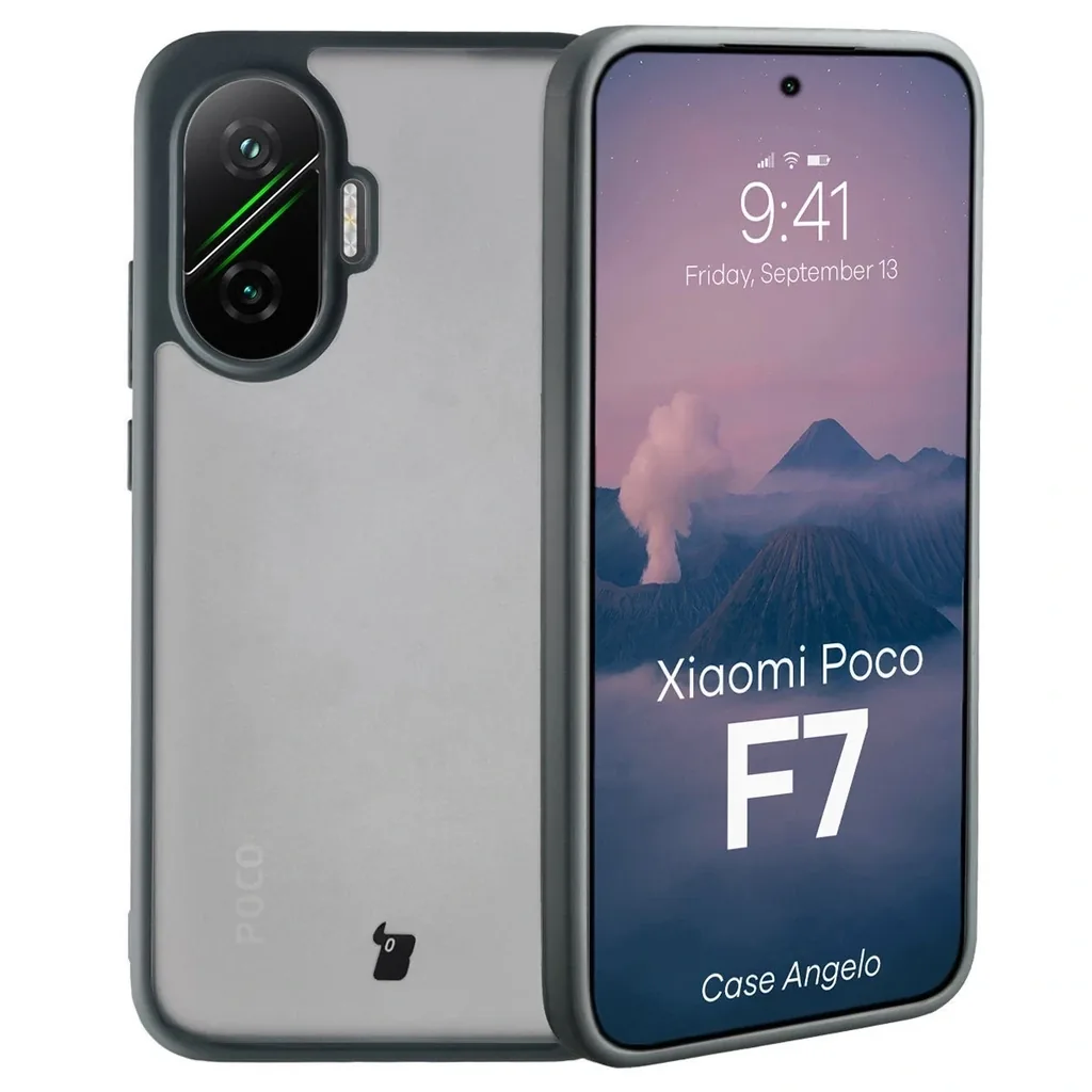Kryt Bizon Case Angelo Xiaomi POCO F7 semi-transparent with a gray frame