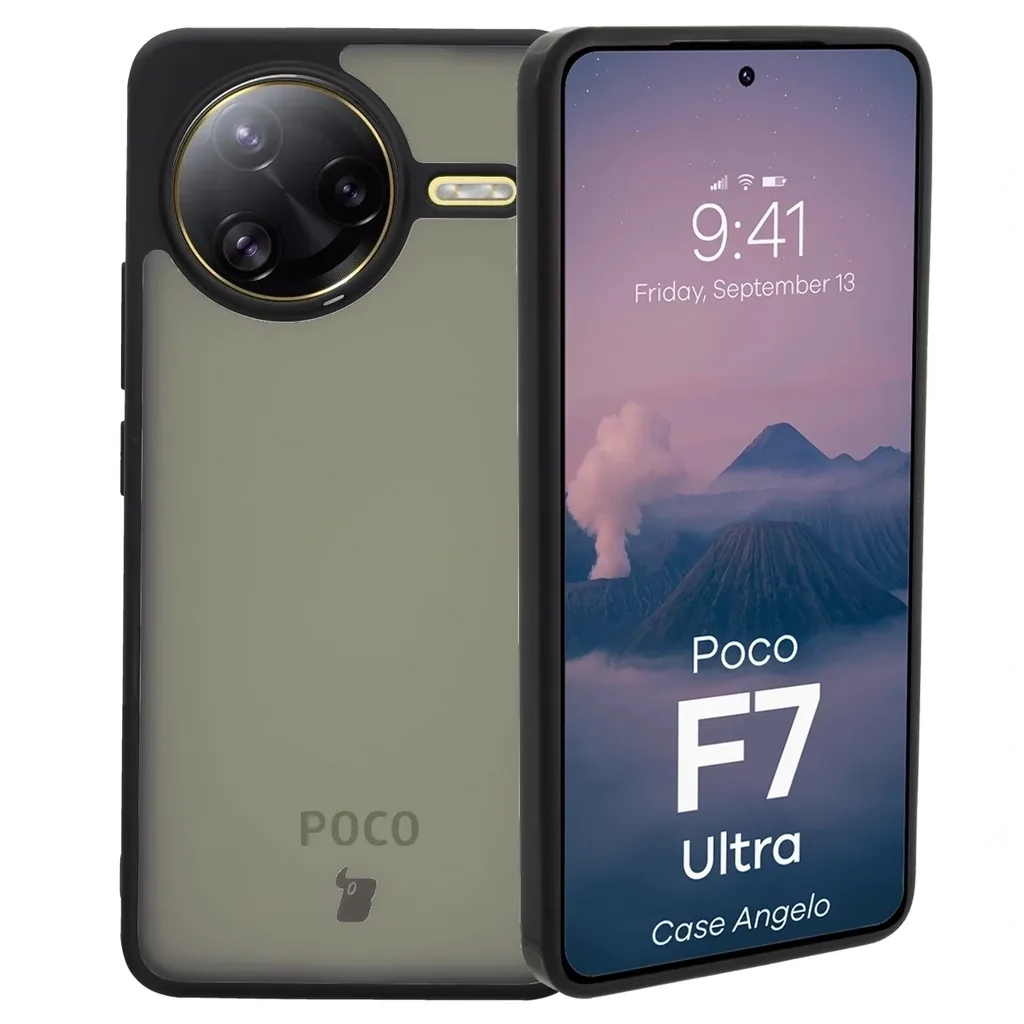 Kryt Bizon Case Angelo Xiaomi Poco F7 Ultra smoked with a black frame