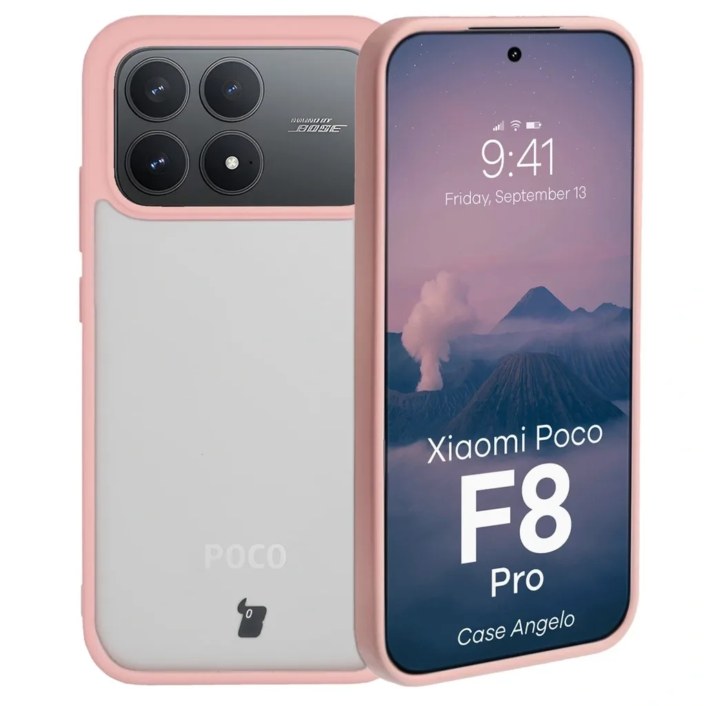 Kryt Bizon Case Angelo Xiaomi POCO F8 Pro semi-transparent with a light pink frame
