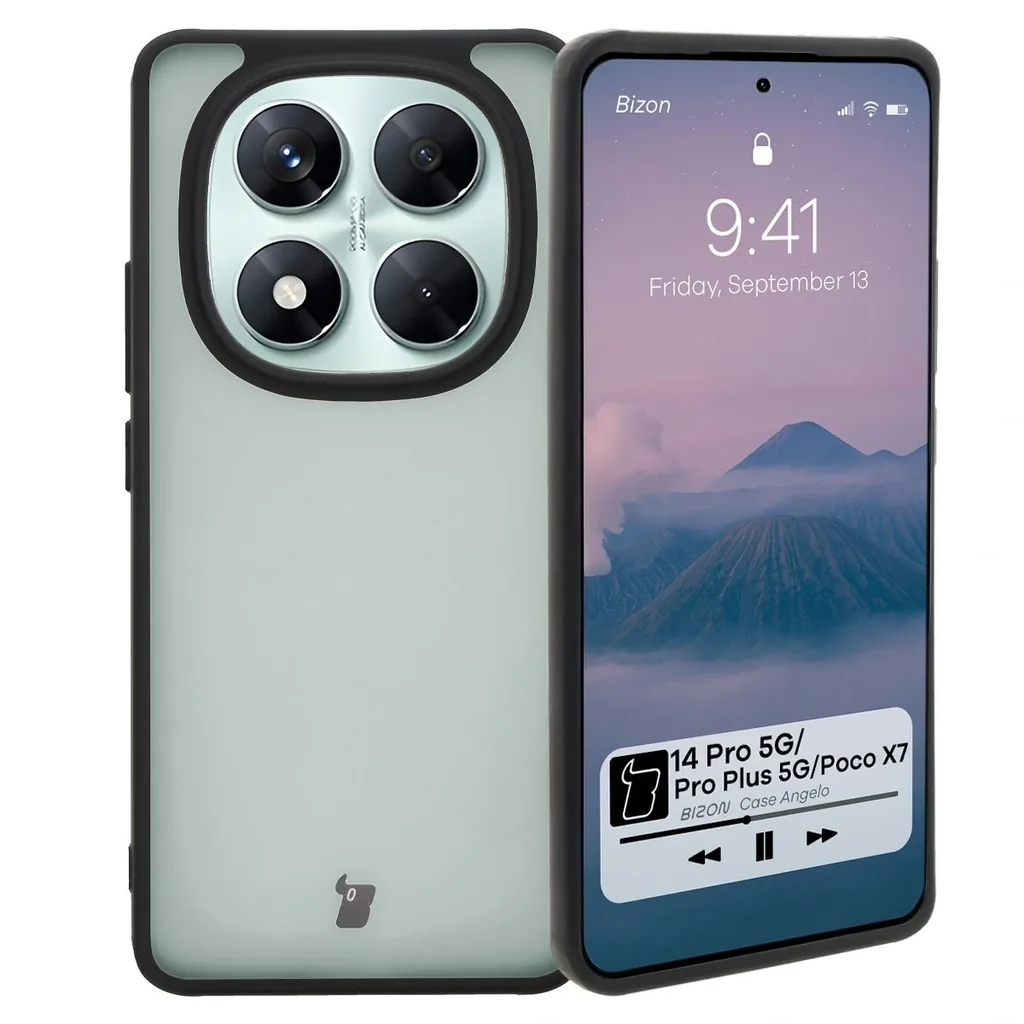 Kryt Bizon Case Angelo Xiaomi Redmi Note 14 Pro 5G / 14 Pro+ 5G / Poco X7 smoky with a black frame