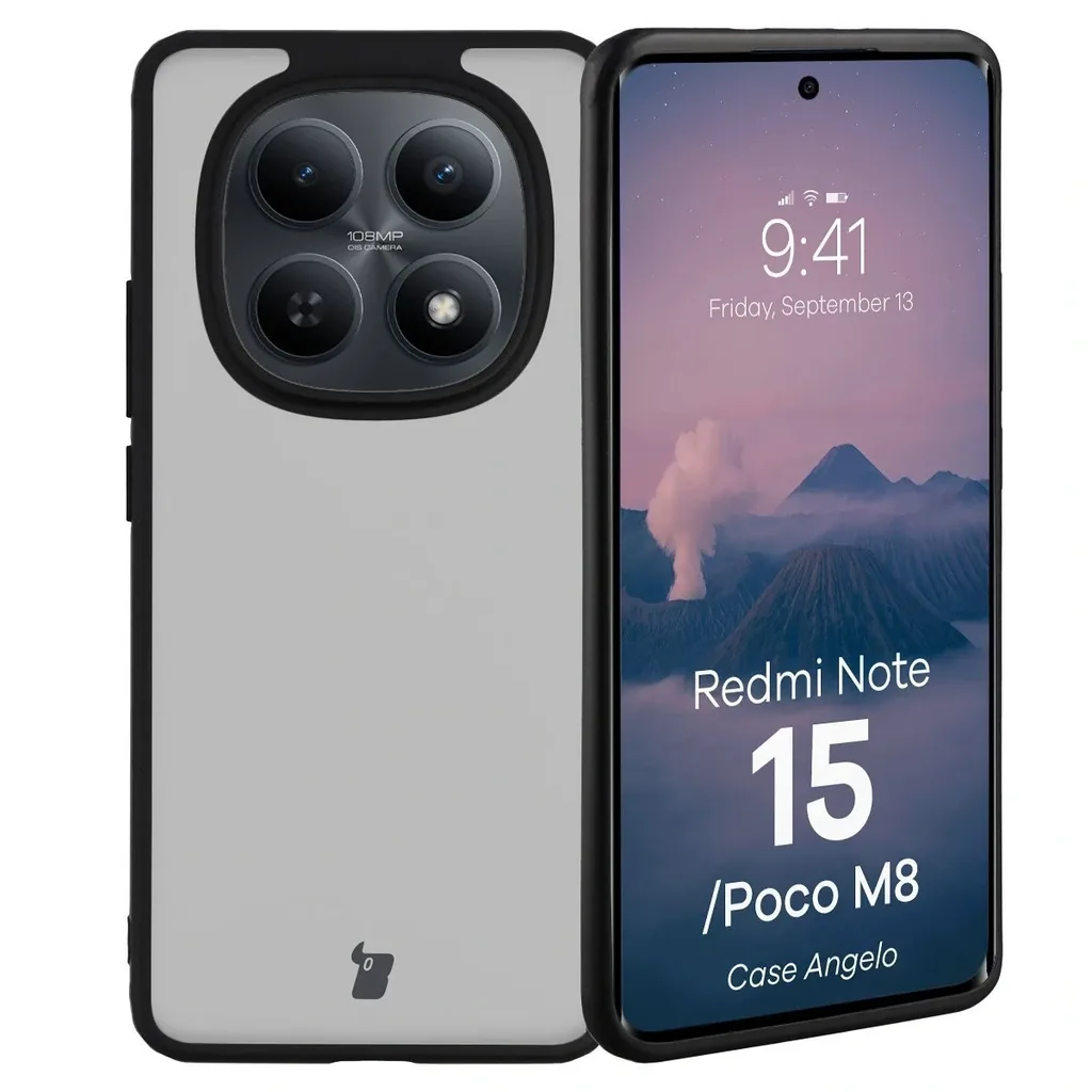 Kryt Bizon Case Angelo Xiaomi Redmi Note 15 / POCO M8 5G smoked with a black frame