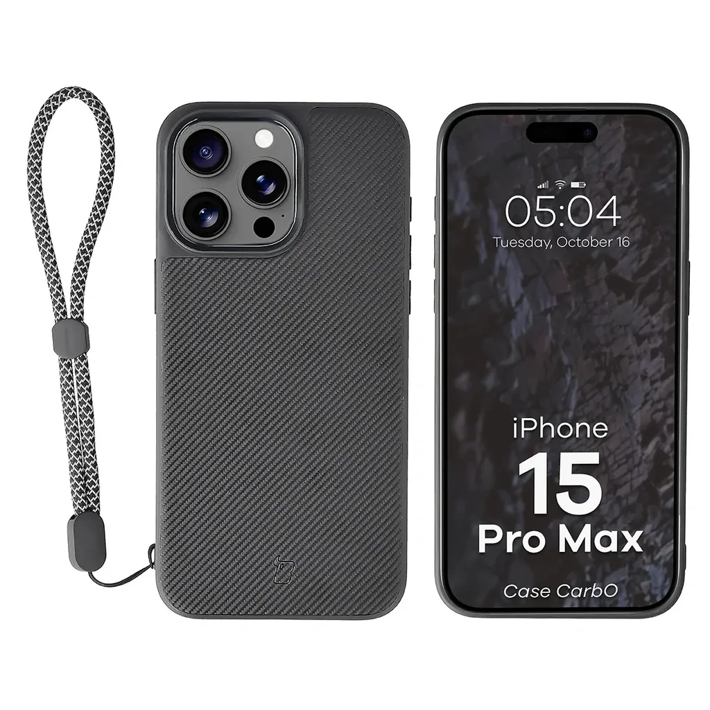 Kryt Bizon Case CarbO Magnetic Apple iPhone 15 Pro Max, black
