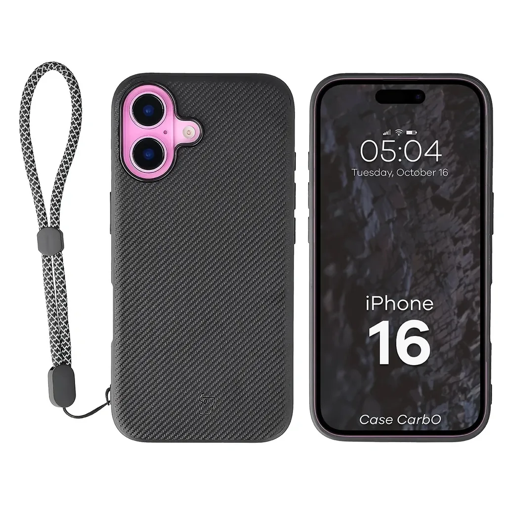 Kryt Bizon Case CarbO Magnetic Apple iPhone 16, black