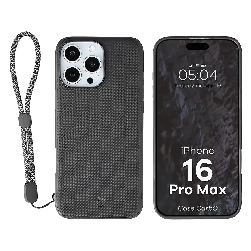 Kryt Bizon Case CarbO Magnetic Apple iPhone 16 Pro Max, black