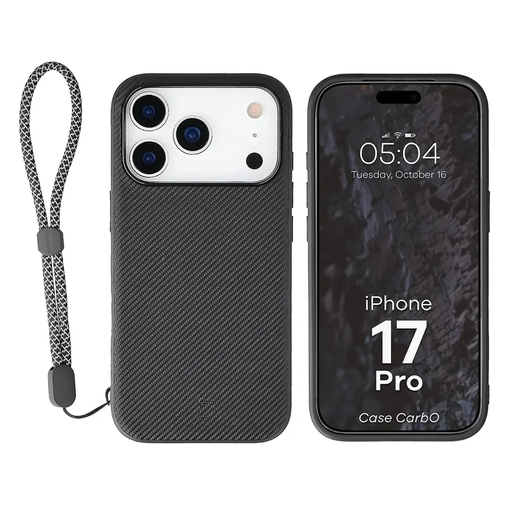 Kryt Bizon Case CarbO Magnetic Apple iPhone 17 Pro, black