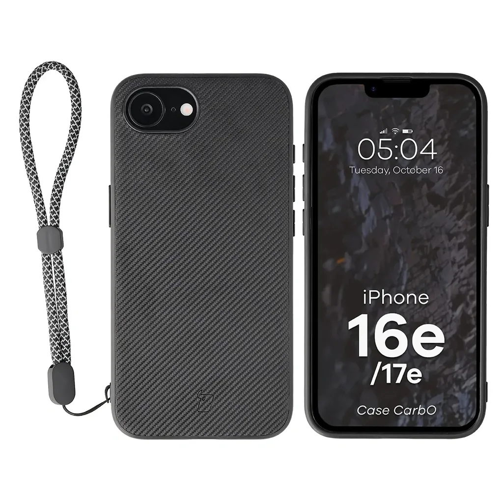Kryt Bizon Case CarbO Magnetic Apple iPhone 17e / 16e, black