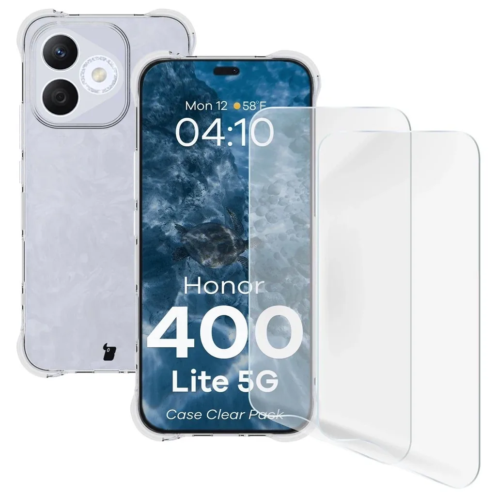 Kryt Bizon Case Clear Pack case + 2x screen film Honor 400 Lite
