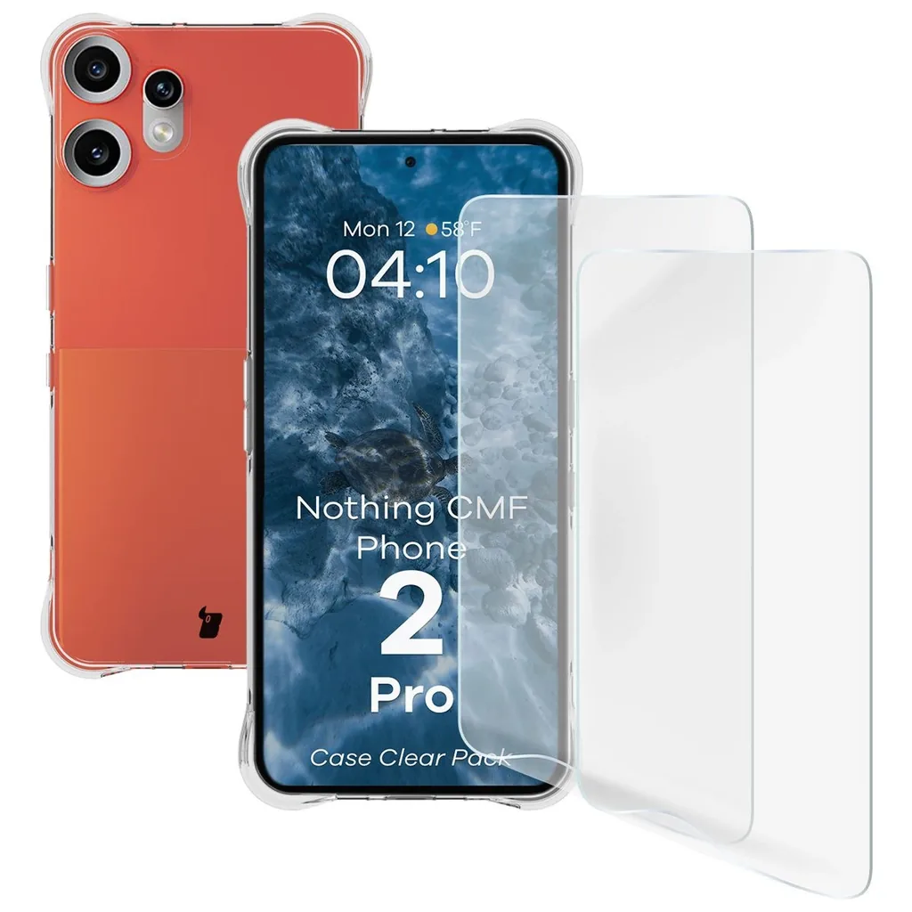 Kryt Bizon Case Clear Pack case + 2x screen film Nothing CMF Phone 2 Pro