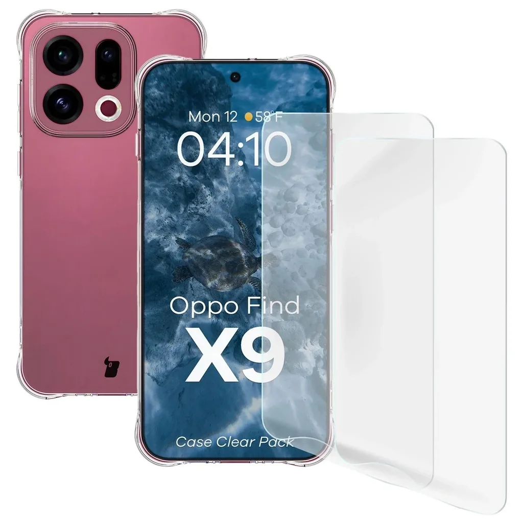 Kryt Bizon Case Clear Pack case + 2x screen film Oppo Find X9