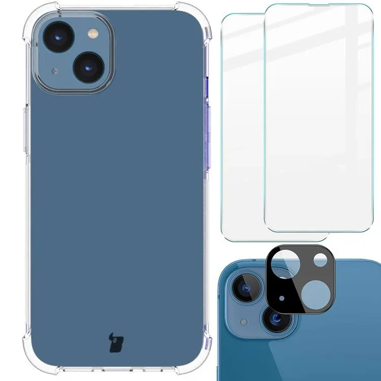 Kryt Bizon Case Clear Pack case + 2x screen glass + lens glass Apple iPhone 14 clear